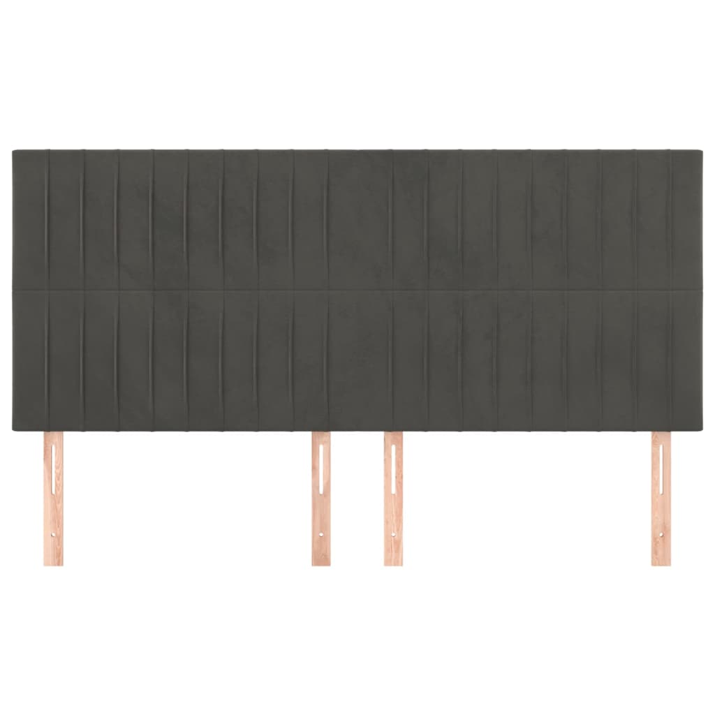 Hoofdbord donkergrijs 180x5x118/128 cm fluweel is nu te koop bij PeponiXL, paradijselijk wonen!