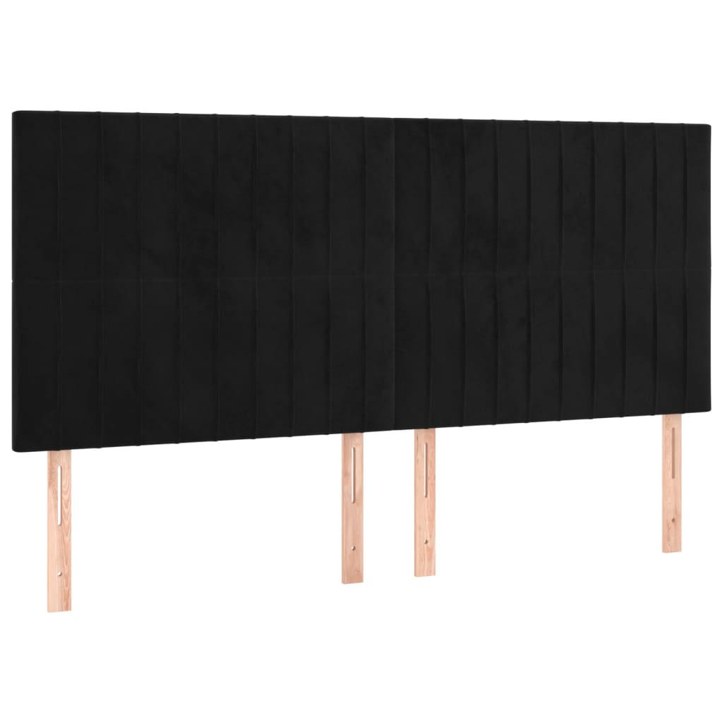 Hoofdbord zwart 180x5x118/128 cm fluweel is nu te koop bij PeponiXL, paradijselijk wonen!