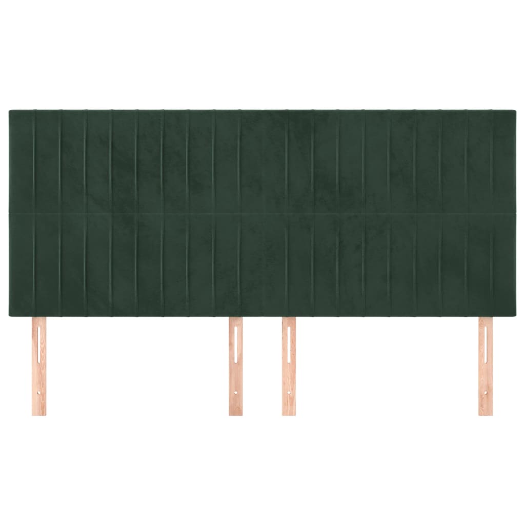 Hoofdbord donkergroen 180x5x118/128 cm fluweel is nu te koop bij PeponiXL, paradijselijk wonen!