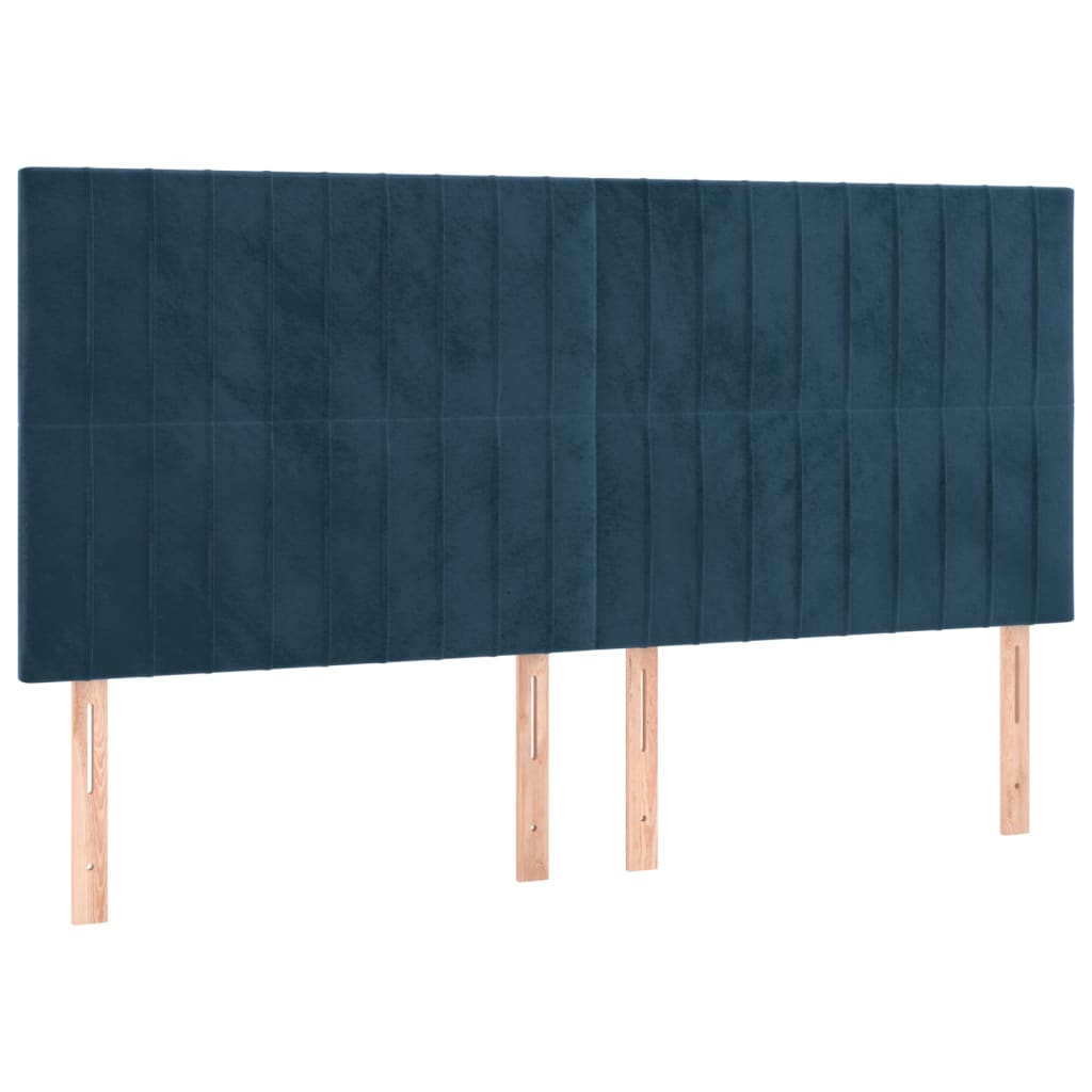 Hoofdbord donkerblauw 180x5x118/128 cm fluweel is nu te koop bij PeponiXL, paradijselijk wonen!