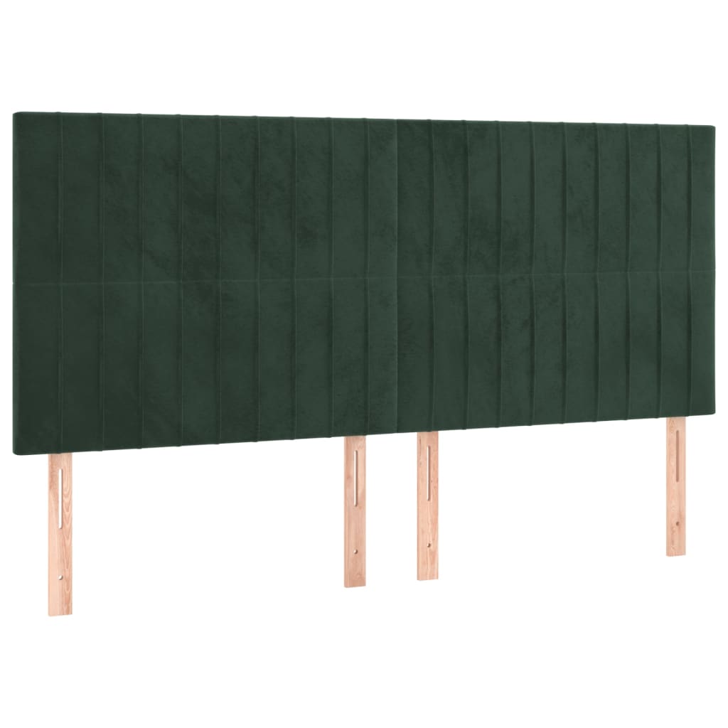 Hoofdbord donkergroen 200x5x118/128 cm fluweel is nu te koop bij PeponiXL, paradijselijk wonen!