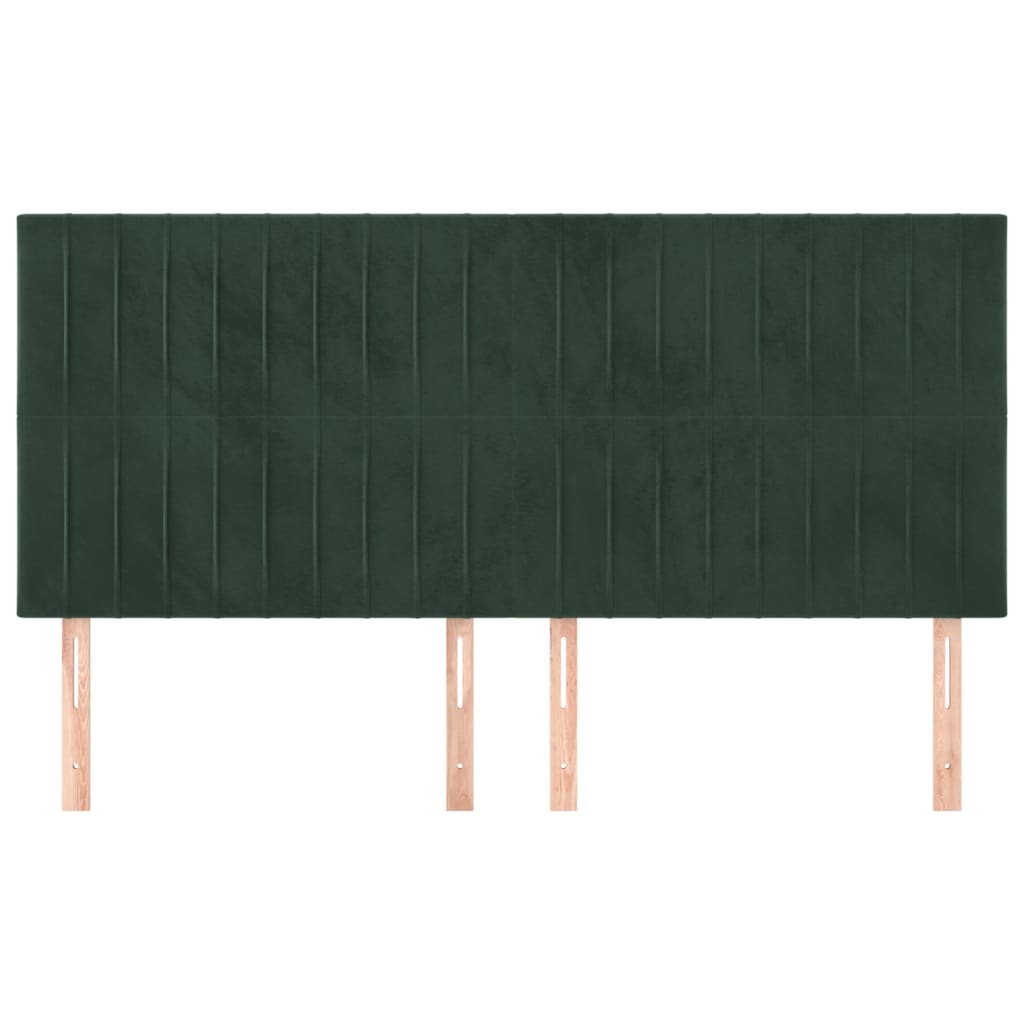 Hoofdbord donkergroen 200x5x118/128 cm fluweel is nu te koop bij PeponiXL, paradijselijk wonen!