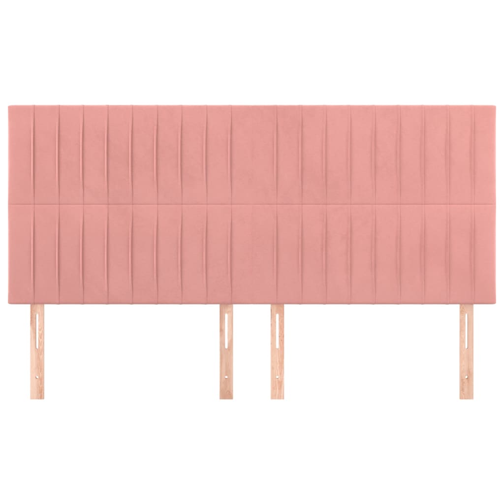Hoofdbord roze 200x5x118/128 cm fluweel is nu te koop bij PeponiXL, paradijselijk wonen!
