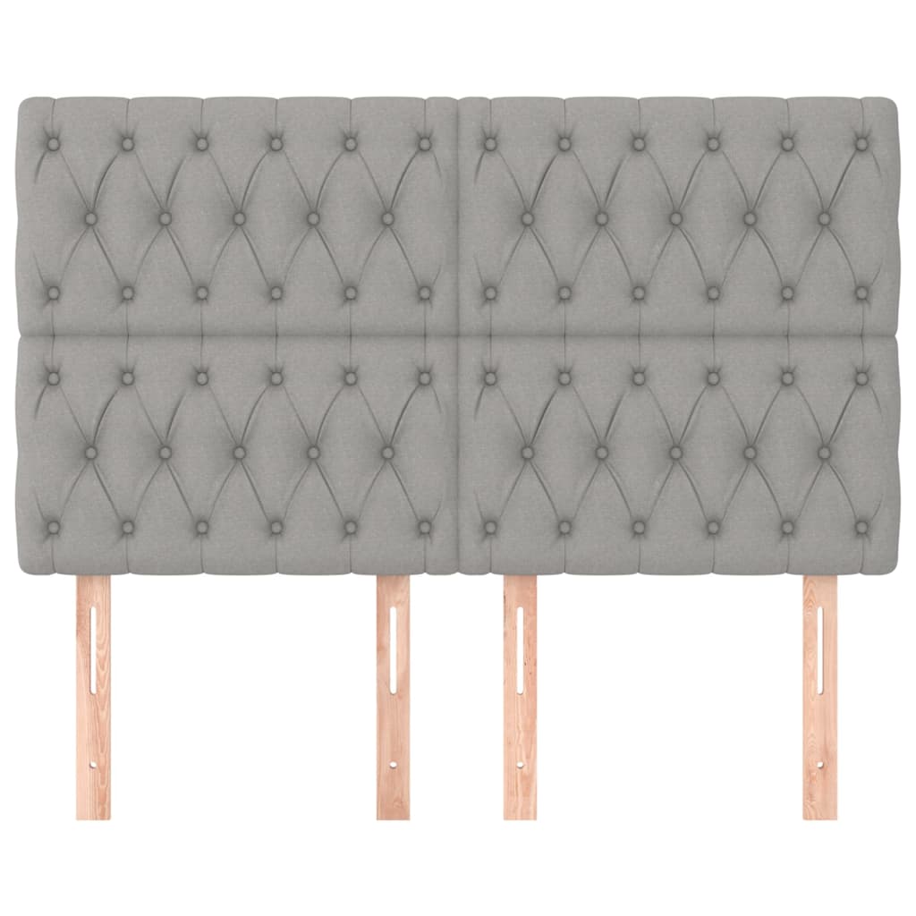 Hoofdbord lichtgrijs 144x7x118/128 cm stof is nu te koop bij PeponiXL, paradijselijk wonen!