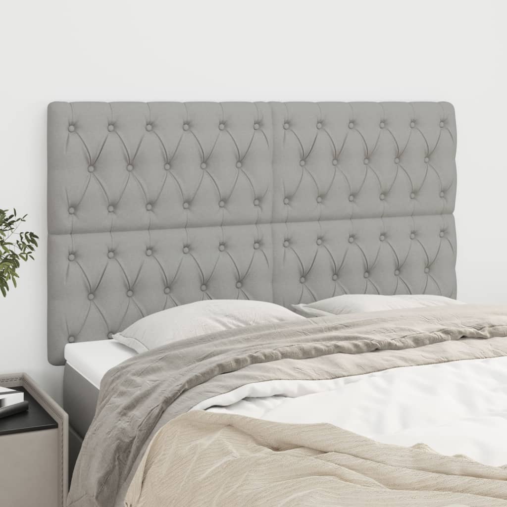 Hoofdbord lichtgrijs 144x7x118/128 cm stof is nu te koop bij PeponiXL, paradijselijk wonen!