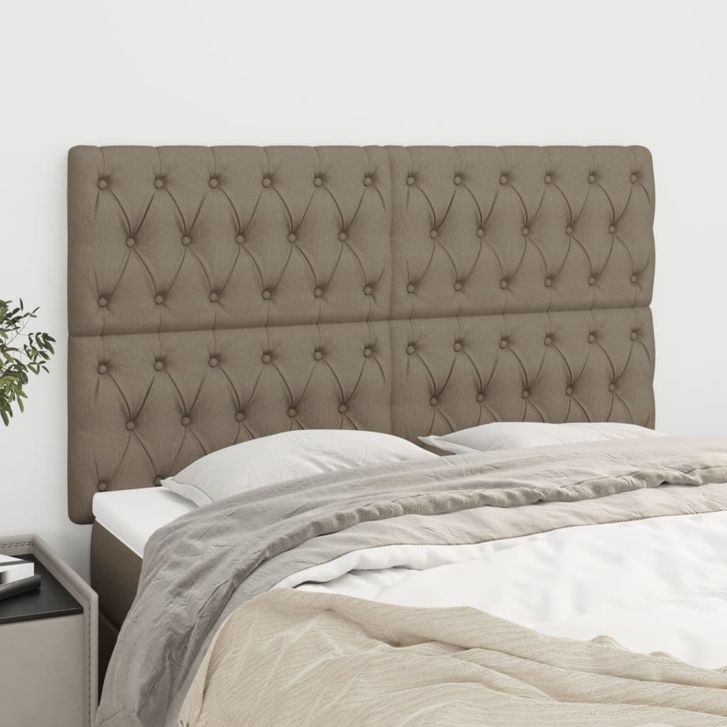 Hoofdbord taupe 144x7x118/128 cm Stof is nu te koop bij PeponiXL, paradijselijk wonen!