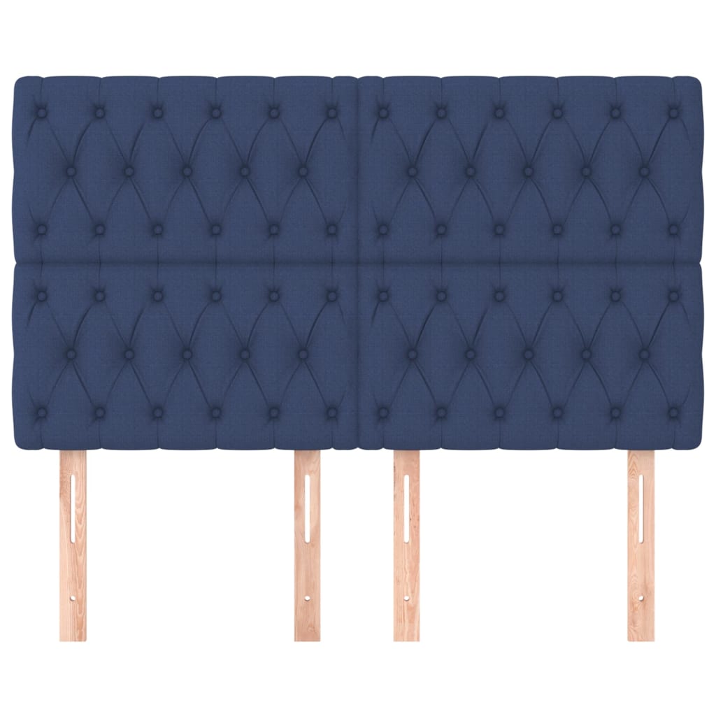 Hoofdbord blauw 144x7x118/128 cm stof is nu te koop bij PeponiXL, paradijselijk wonen!
