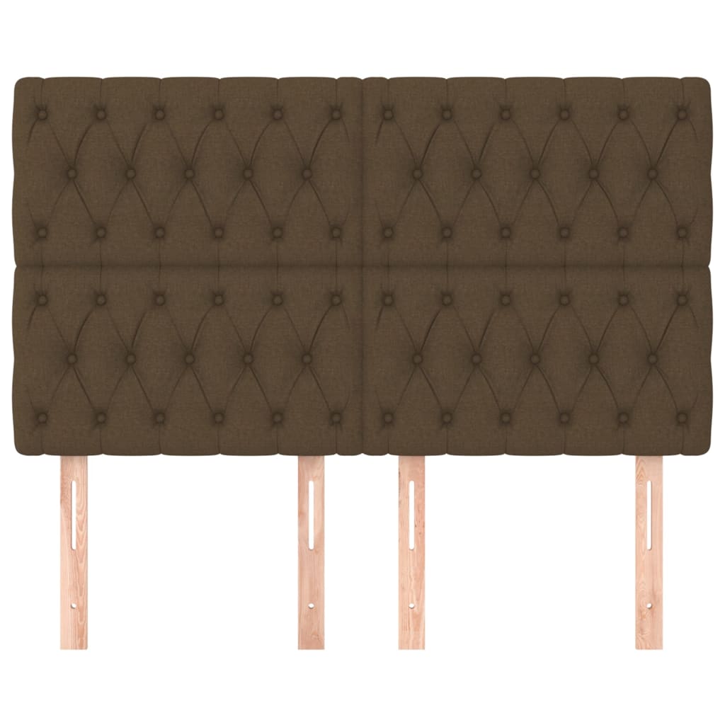 Hoofdbord donkerbruin 160x7x118/128 cm stof is nu te koop bij PeponiXL, paradijselijk wonen!