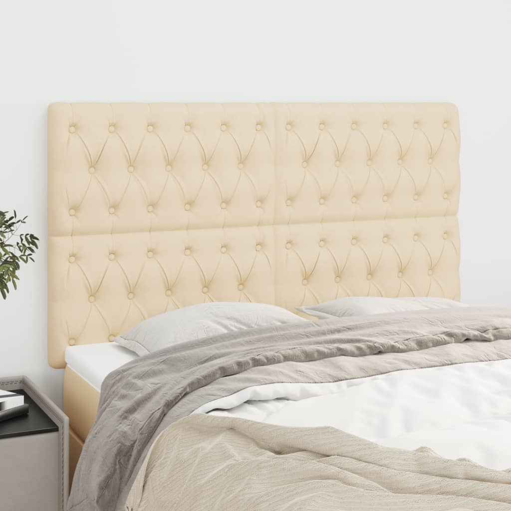 Hoofdbord crème 160x7x118/128 cm stof is nu te koop bij PeponiXL, paradijselijk wonen!