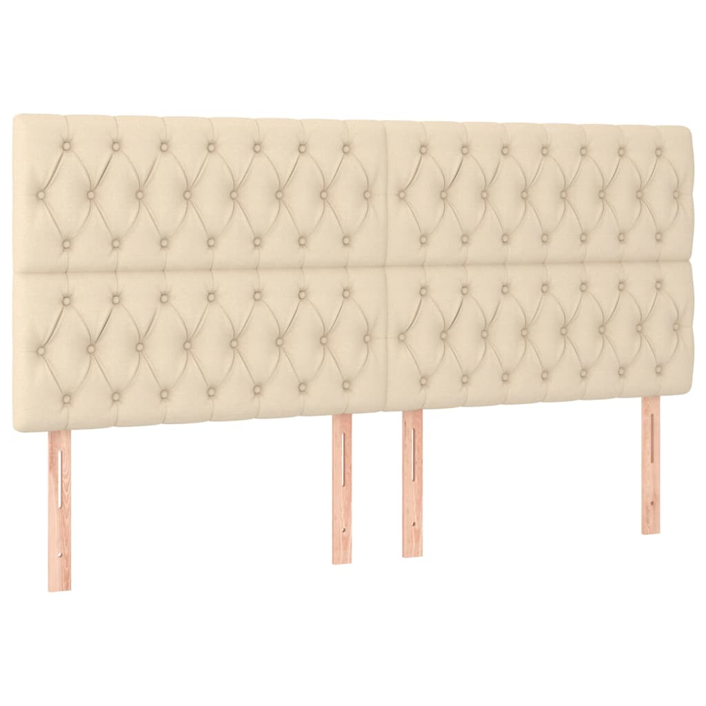 Hoofdbord crème 180x7x118/128 cm stof is nu te koop bij PeponiXL, paradijselijk wonen!