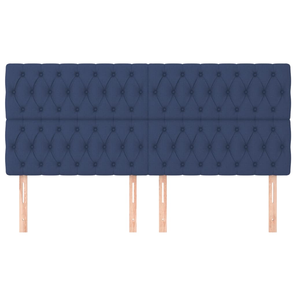 Hoofdbord blauw 180x7x118/128 cm stof is nu te koop bij PeponiXL, paradijselijk wonen!