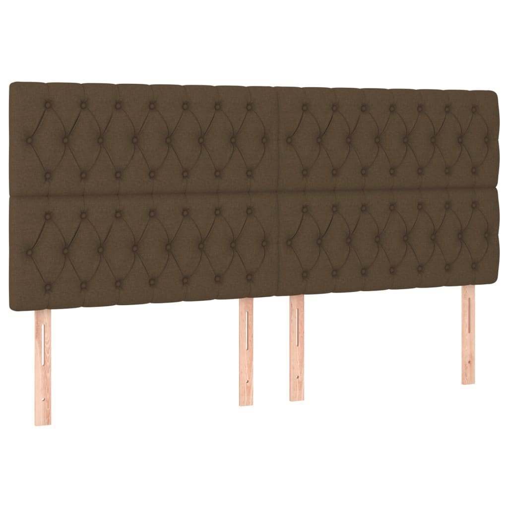 Hoofdbord donkerbruin 200x7x118/128 cm stof is nu te koop bij PeponiXL, paradijselijk wonen!
