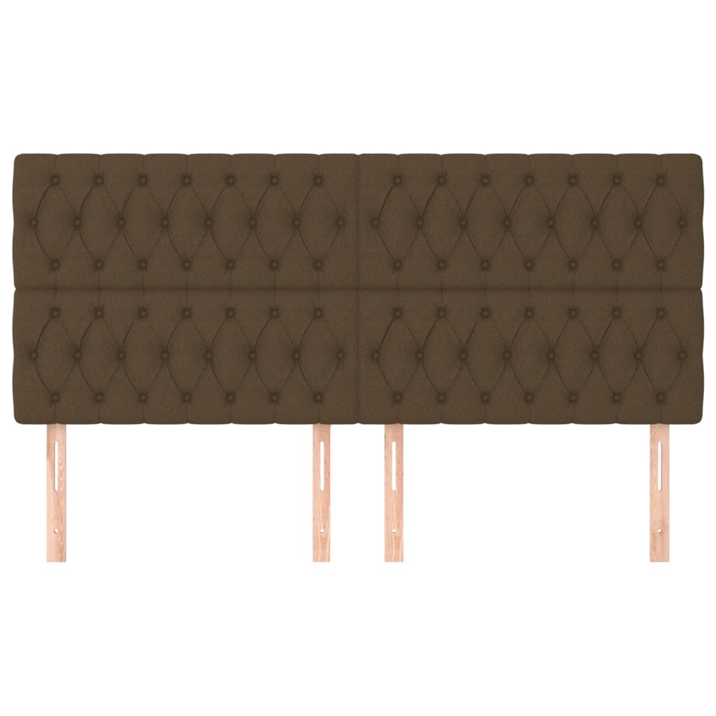 Hoofdbord donkerbruin 200x7x118/128 cm stof is nu te koop bij PeponiXL, paradijselijk wonen!