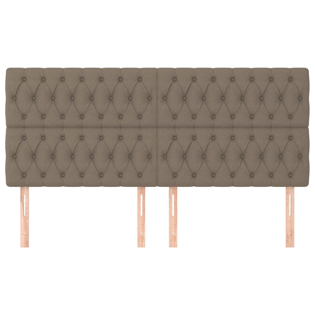 Hoofdbord taupe 200x7x118/128 cm Stof is nu te koop bij PeponiXL, paradijselijk wonen!
