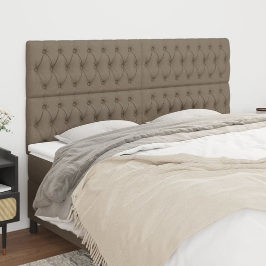 Hoofdbord taupe 200x7x118/128 cm Stof is nu te koop bij PeponiXL, paradijselijk wonen!