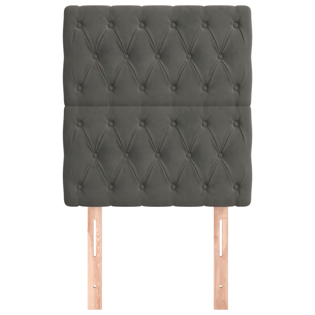 Hoofdbord donkergrijs 80x7x118/128 cm Fluweel is nu te koop bij PeponiXL, paradijselijk wonen!