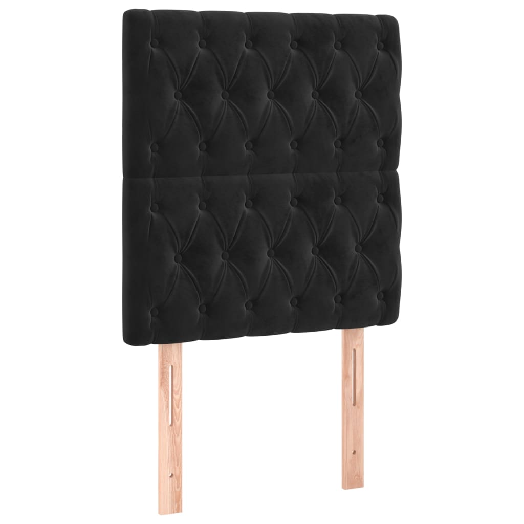 Hoofdbord zwart 80x7x118/128 cm fluweel is nu te koop bij PeponiXL, paradijselijk wonen!