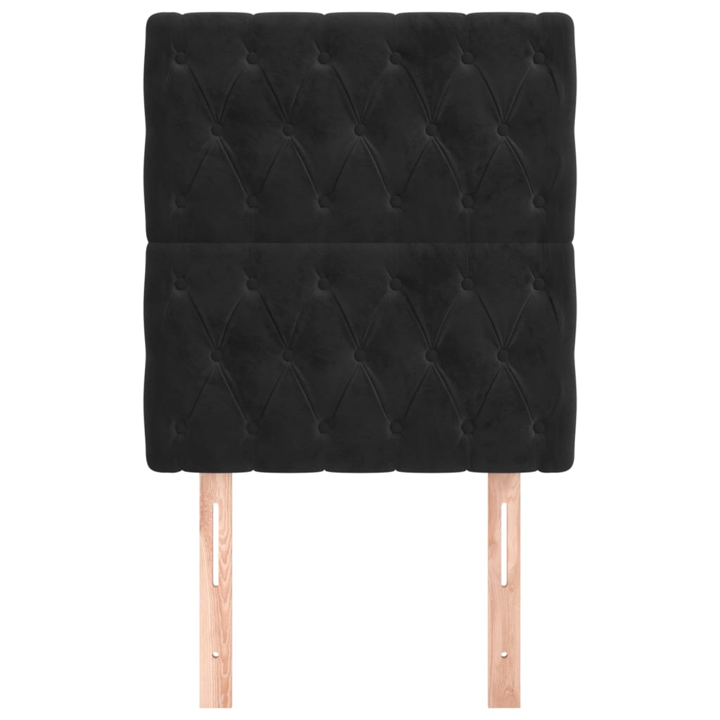 Hoofdbord zwart 80x7x118/128 cm fluweel is nu te koop bij PeponiXL, paradijselijk wonen!