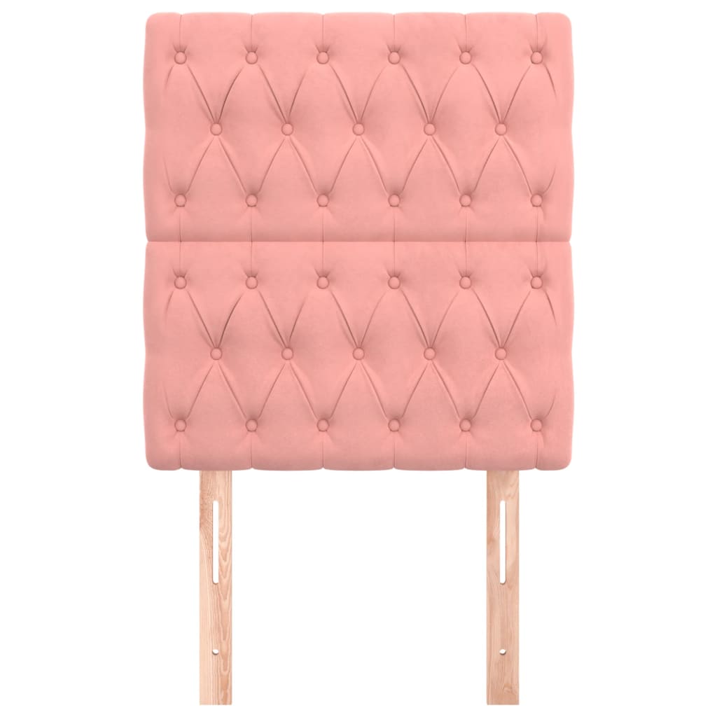 Hoofdbord roze 80x7x118/128 cm fluweel is nu te koop bij PeponiXL, paradijselijk wonen!