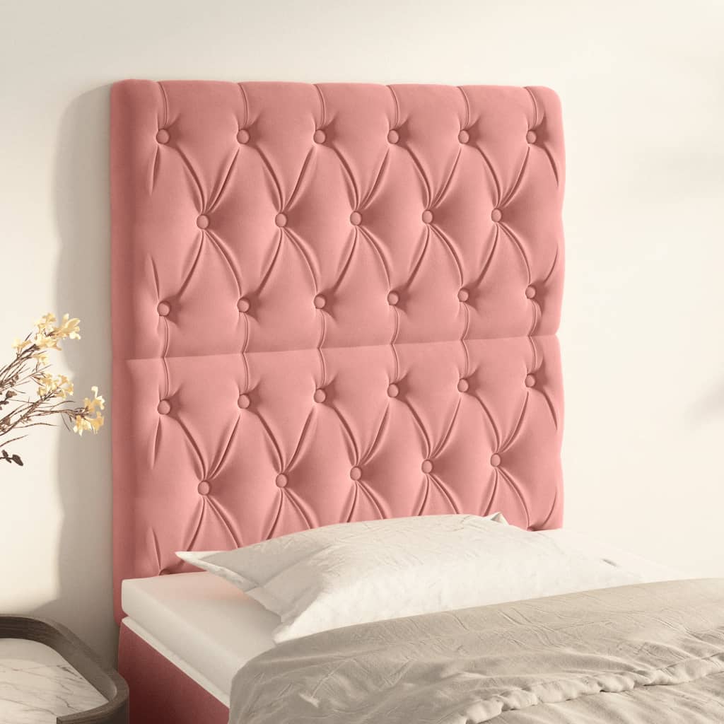 Hoofdbord roze 80x7x118/128 cm fluweel is nu te koop bij PeponiXL, paradijselijk wonen!