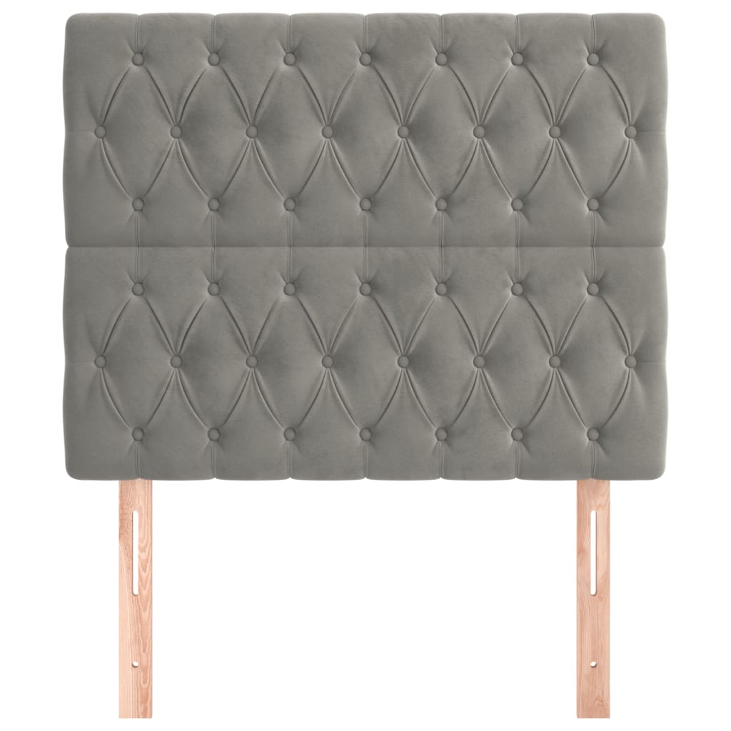 Hoofdbord lichtgrijs 90x7x118/128 cm fluweel is nu te koop bij PeponiXL, paradijselijk wonen!