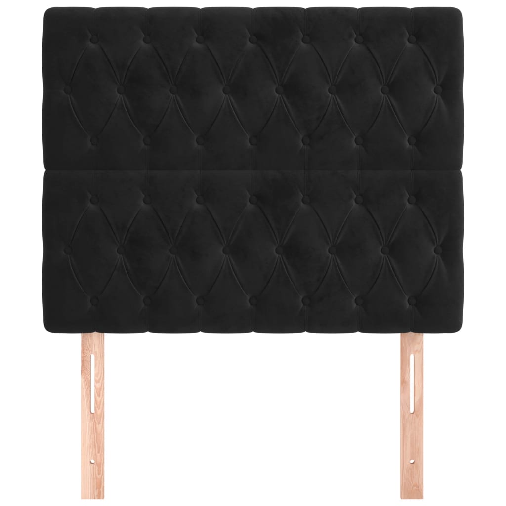 Hoofdbord zwart 90x7x118/128 cm fluweel is nu te koop bij PeponiXL, paradijselijk wonen!