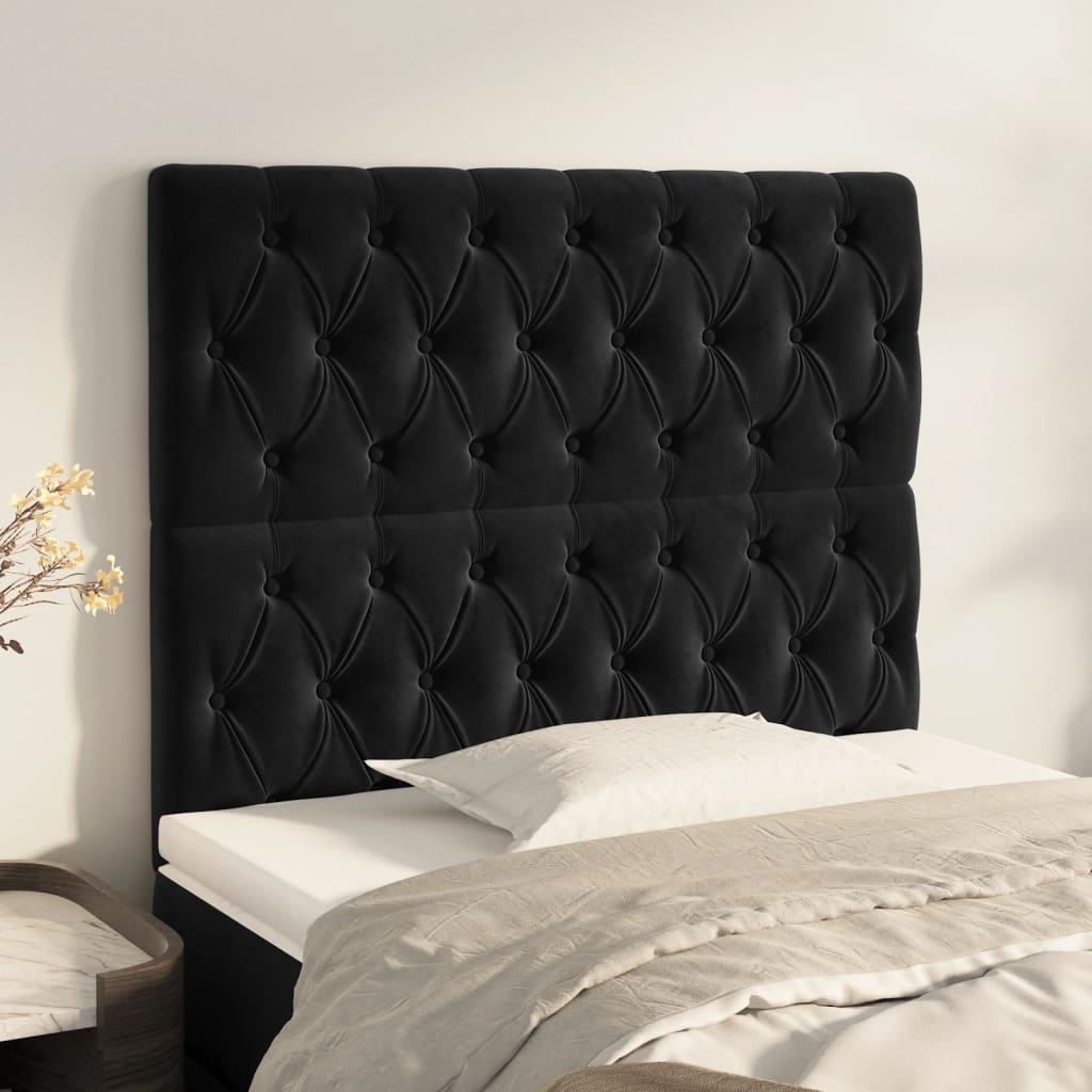Hoofdbord zwart 90x7x118/128 cm fluweel is nu te koop bij PeponiXL, paradijselijk wonen!
