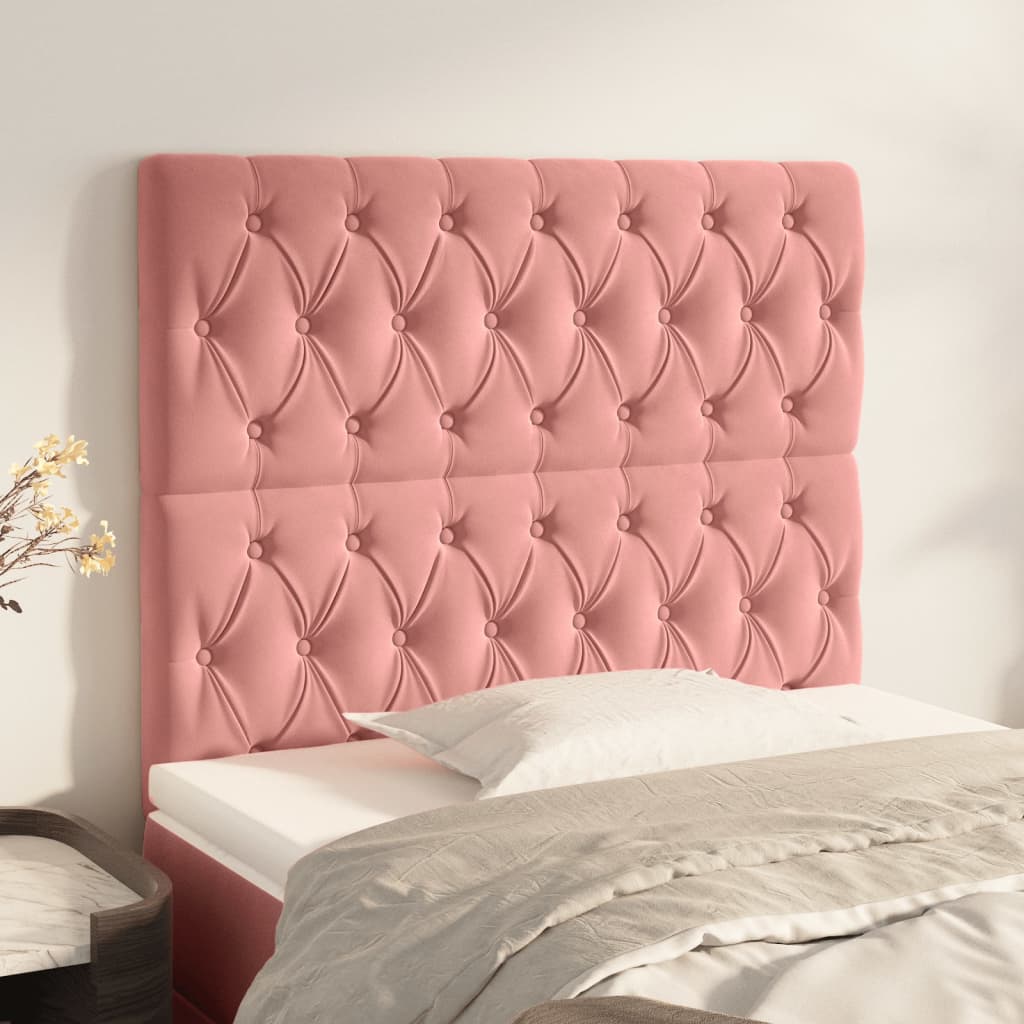 Hoofdbord roze 90x7x118/128 cm fluweel is nu te koop bij PeponiXL, paradijselijk wonen!
