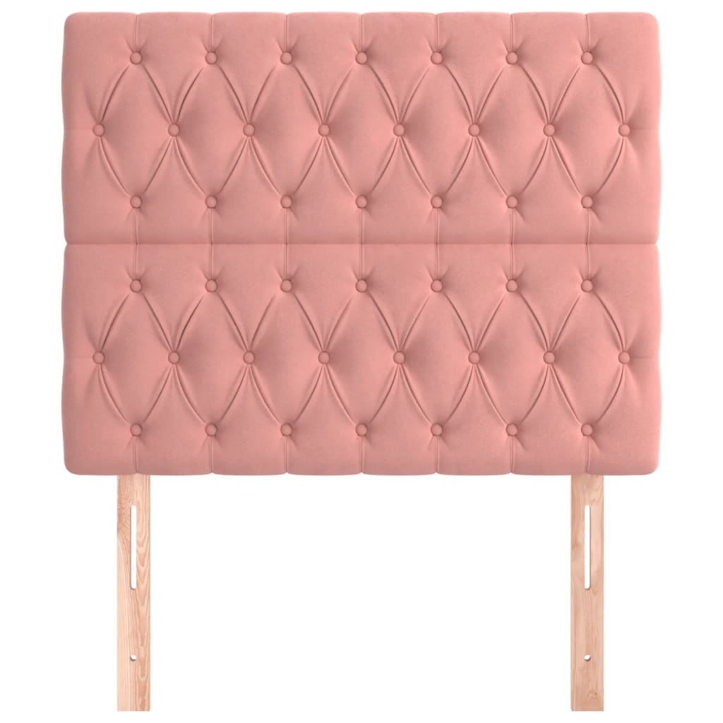 Hoofdbord roze 100x7x118/128 cm fluweel is nu te koop bij PeponiXL, paradijselijk wonen!