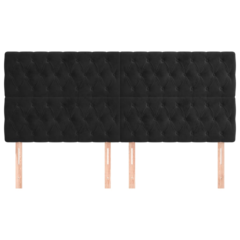 Hoofdbord zwart 180x7x118/128 cm fluweel is nu te koop bij PeponiXL, paradijselijk wonen!
