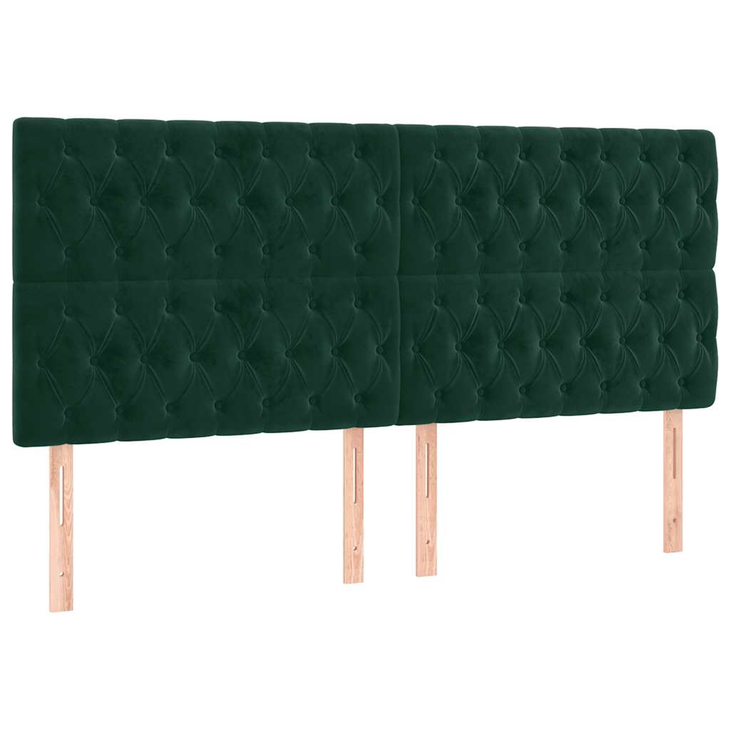 Hoofdbord donkergroen 180x7x118/128 cm fluweel is nu te koop bij PeponiXL, paradijselijk wonen!