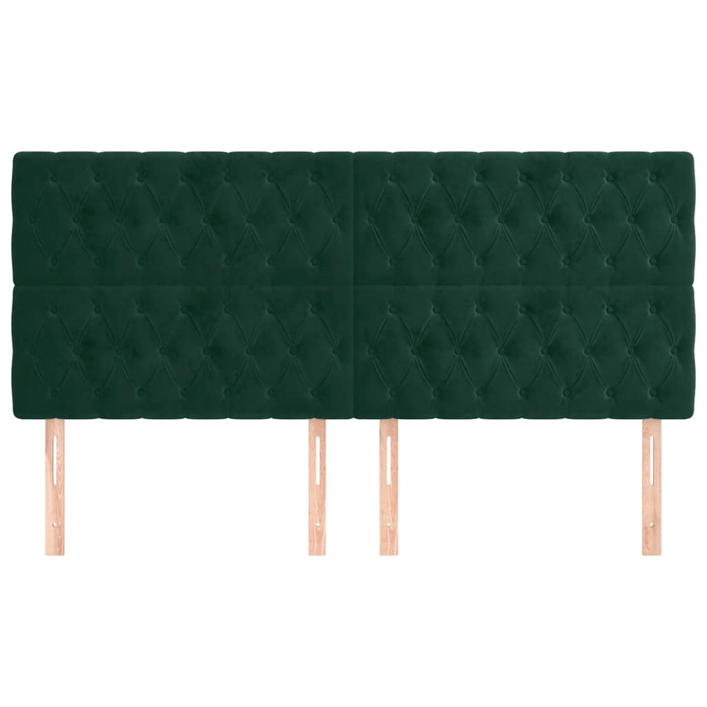 Hoofdbord donkergroen 180x7x118/128 cm fluweel is nu te koop bij PeponiXL, paradijselijk wonen!