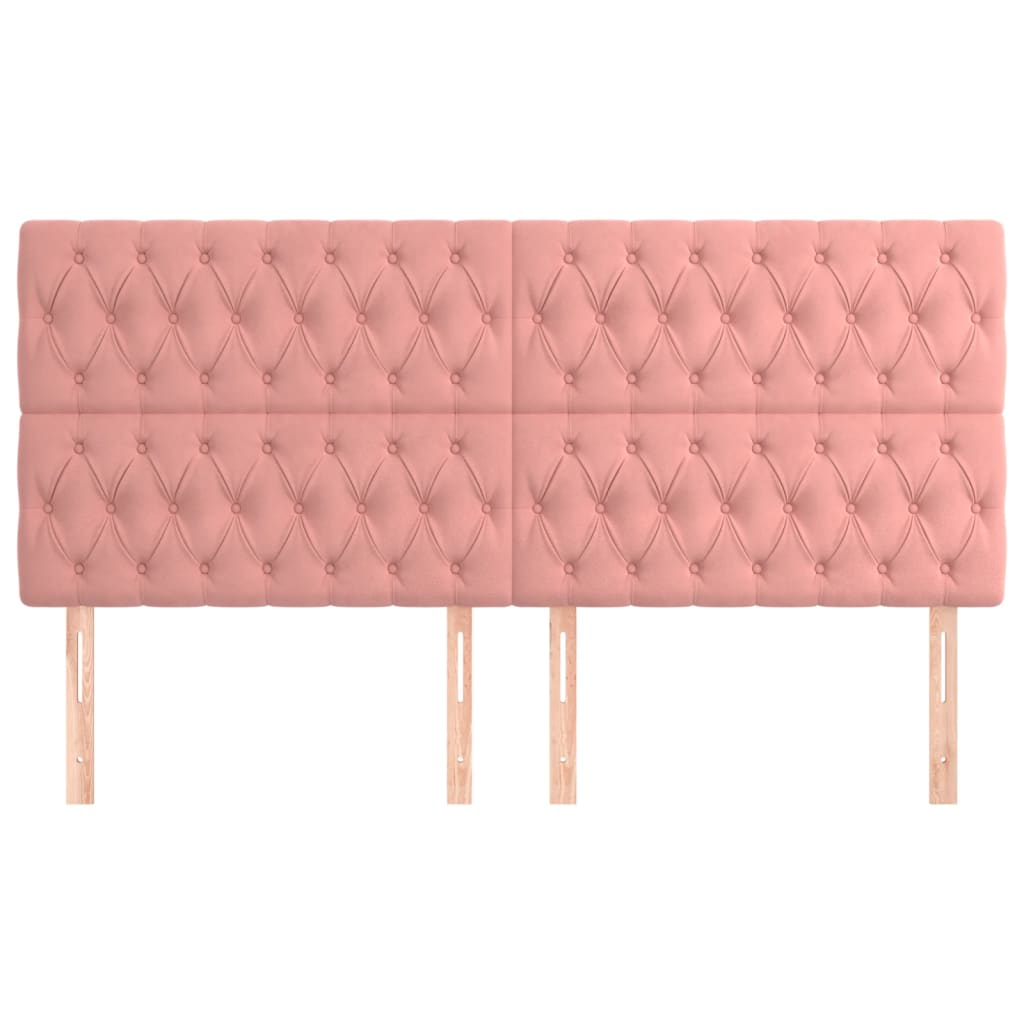Hoofdbord roze 180x7x118/128 cm fluweel is nu te koop bij PeponiXL, paradijselijk wonen!