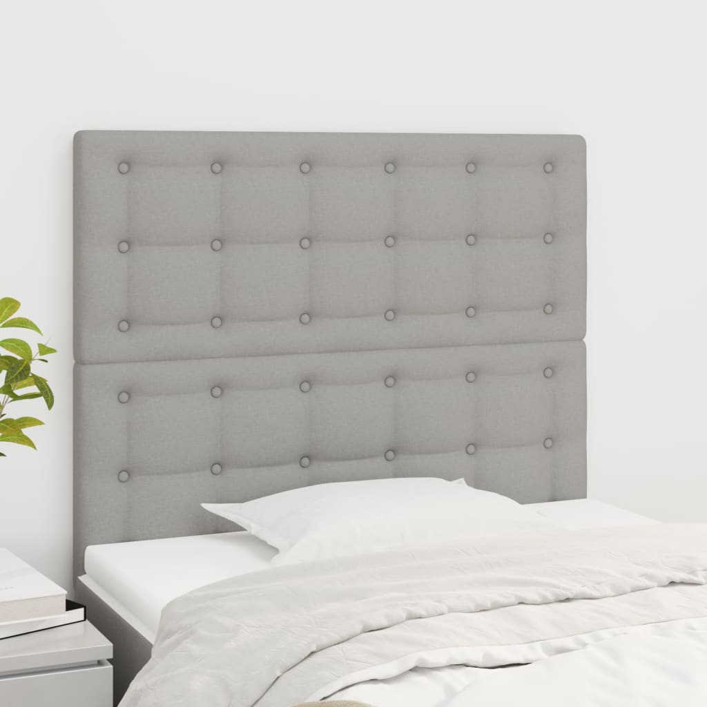Hoofdbord lichtgrijs 80x5x118/128 cm stof is nu te koop bij PeponiXL, paradijselijk wonen!