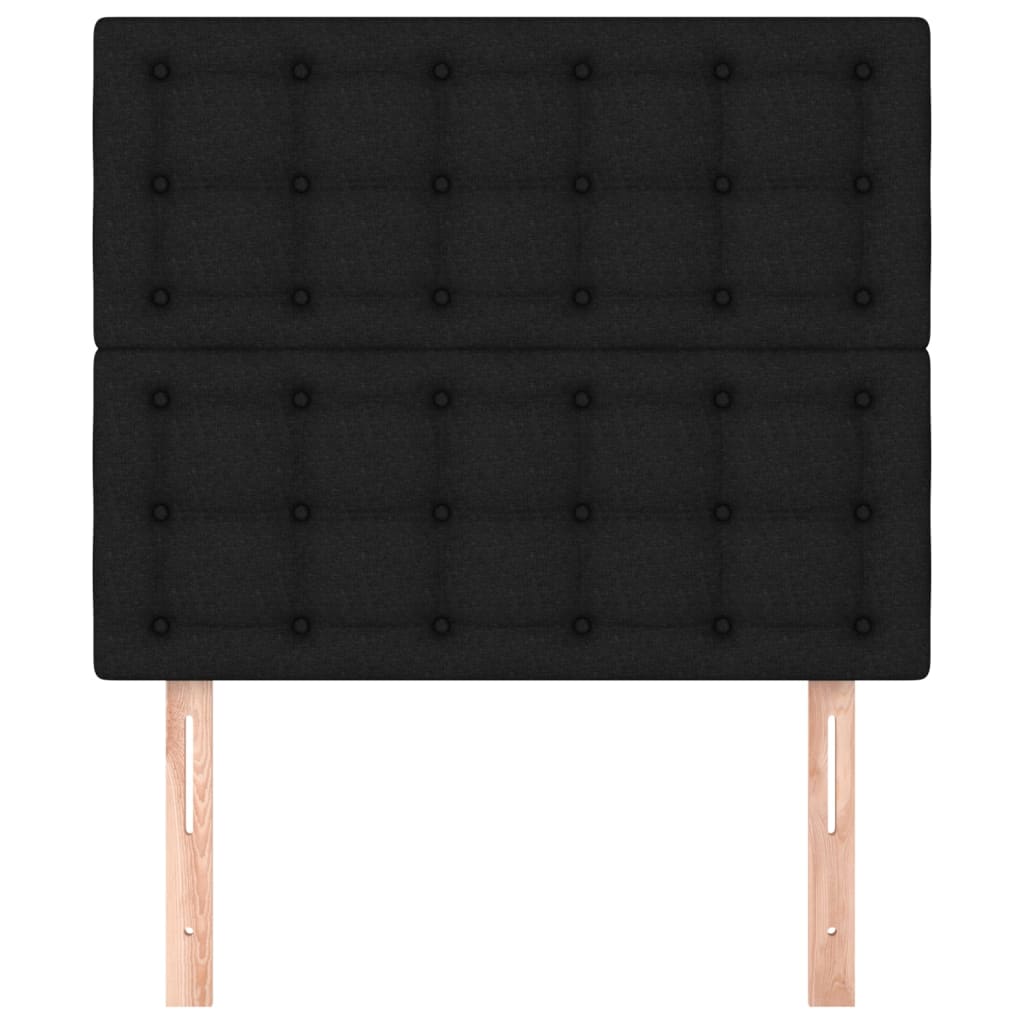 Hoofdbord zwart 80x5x118/128 cm stof is nu te koop bij PeponiXL, paradijselijk wonen!