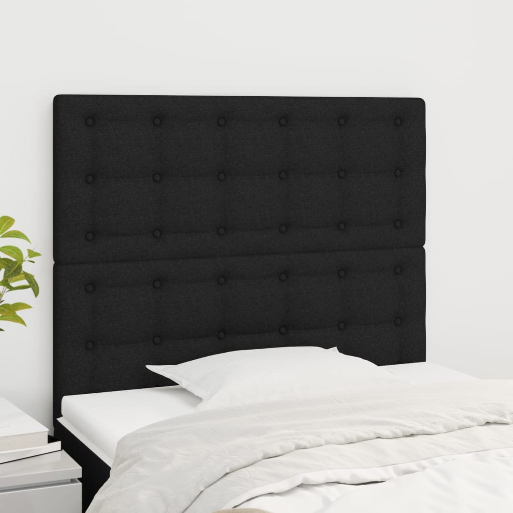Hoofdbord zwart 80x5x118/128 cm stof is nu te koop bij PeponiXL, paradijselijk wonen!