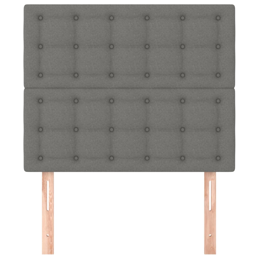 Hoofdbord donkergrijs 100x5x118/128 cm Stof is nu te koop bij PeponiXL, paradijselijk wonen!