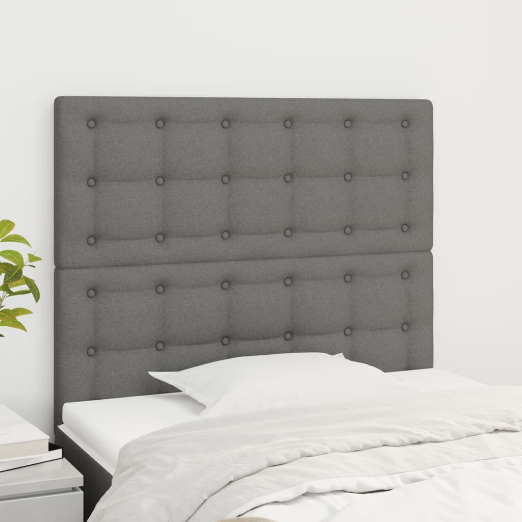 Hoofdbord donkergrijs 100x5x118/128 cm Stof is nu te koop bij PeponiXL, paradijselijk wonen!