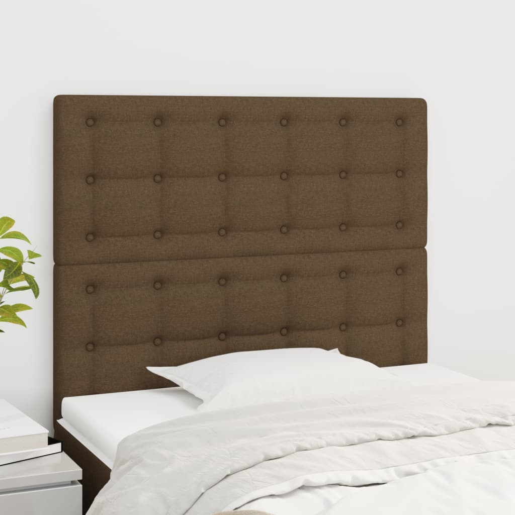 Hoofdbord donkerbruin 100x5x118/128 cm Stof is nu te koop bij PeponiXL, paradijselijk wonen!