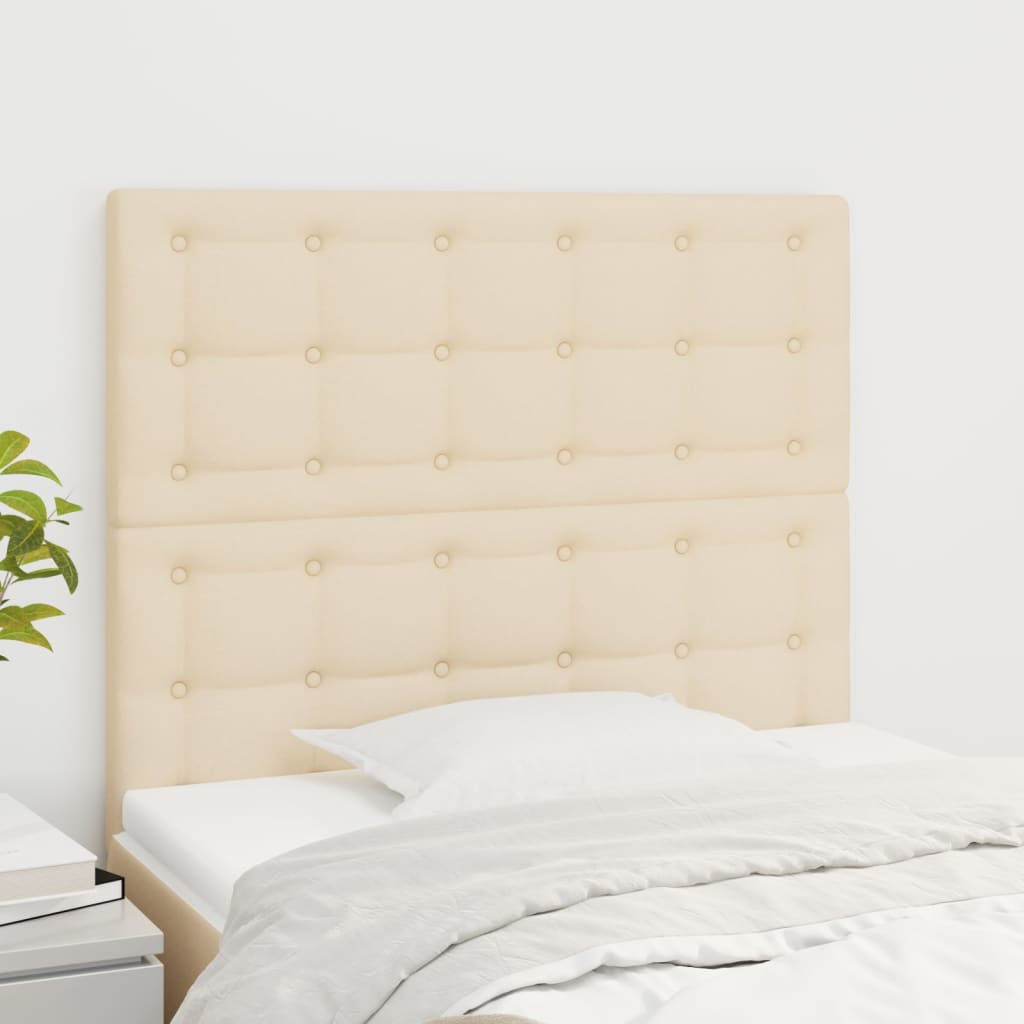 Hoofdbord crème 100x5x118/128 cm stof is nu te koop bij PeponiXL, paradijselijk wonen!
