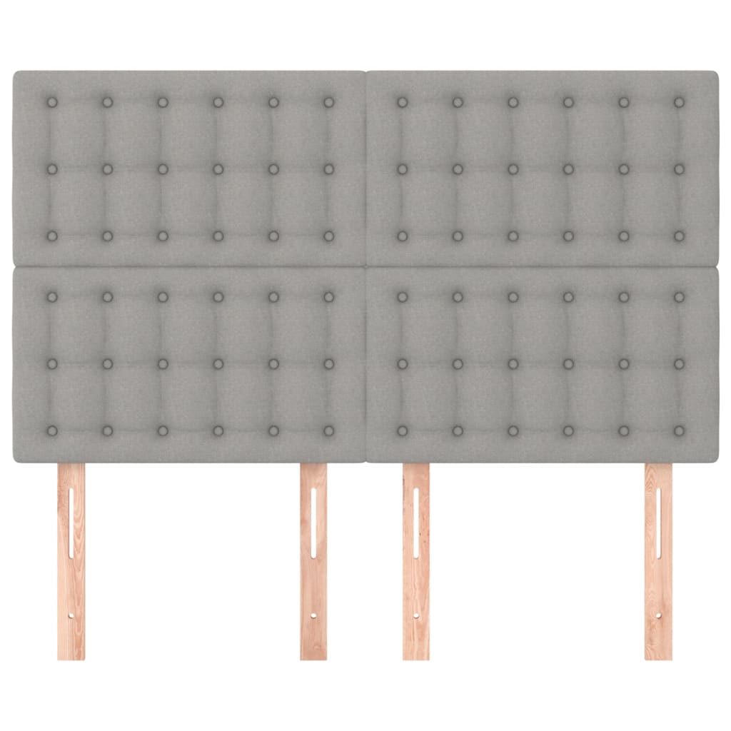 Hoofdbord lichtgrijs 144x5x118/128 cm stof is nu te koop bij PeponiXL, paradijselijk wonen!