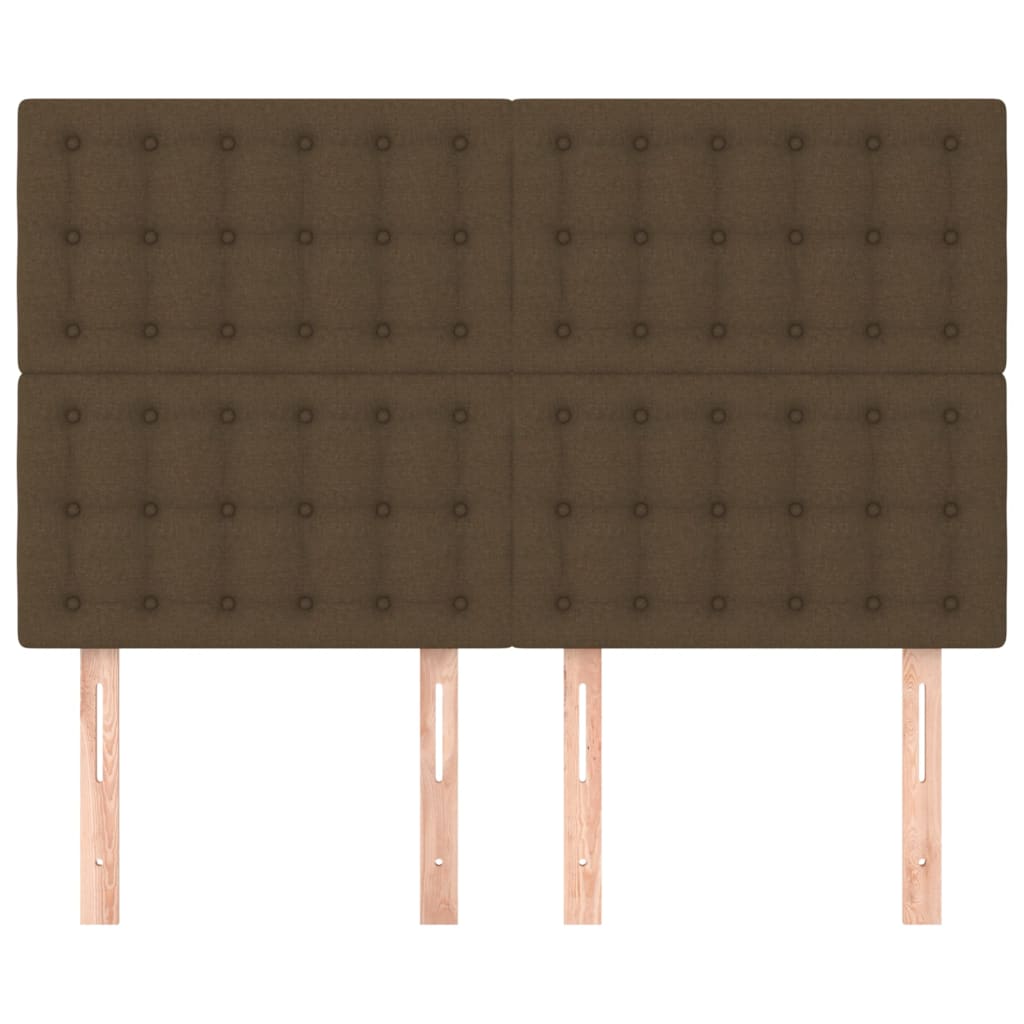 Hoofdbord donkerbruin 144x5x118/128 cm stof is nu te koop bij PeponiXL, paradijselijk wonen!