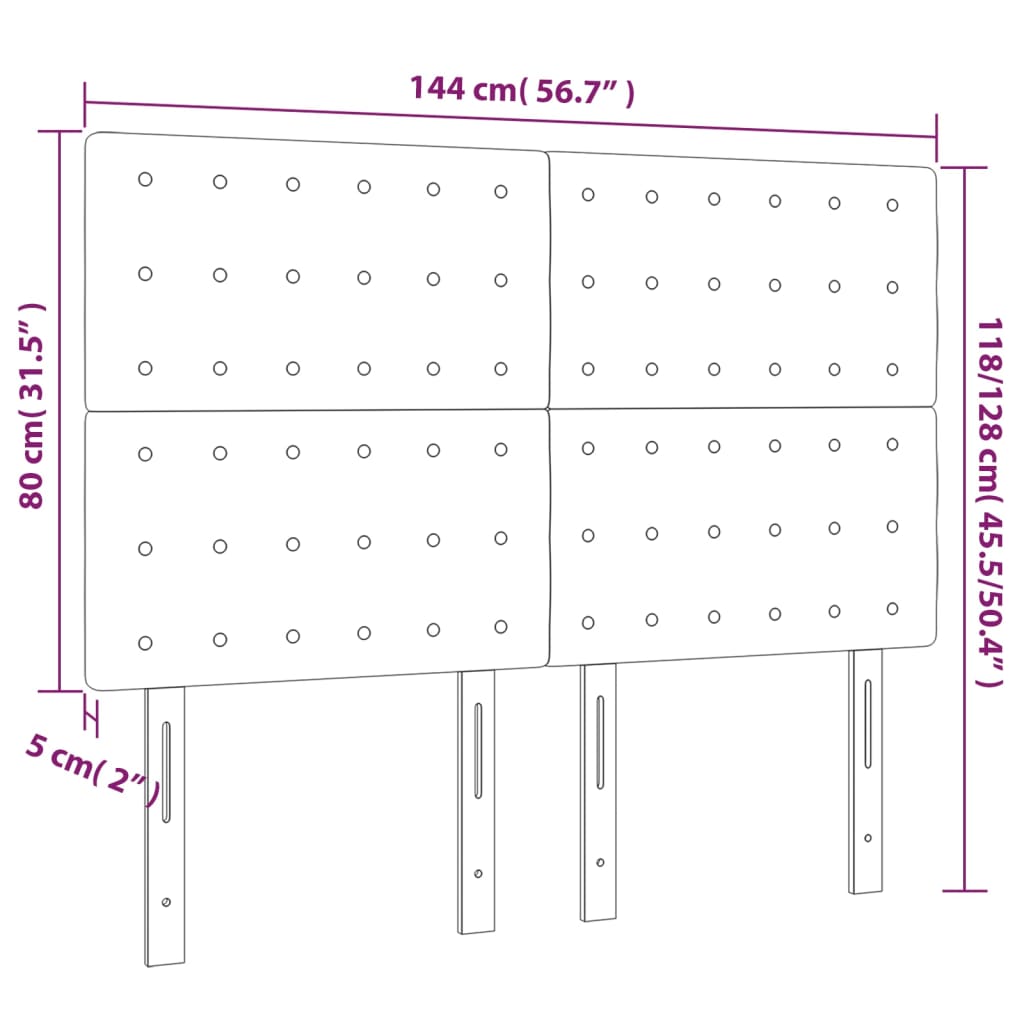 Hoofdbord taupe 144x5x118/128 cm Stof is nu te koop bij PeponiXL, paradijselijk wonen!