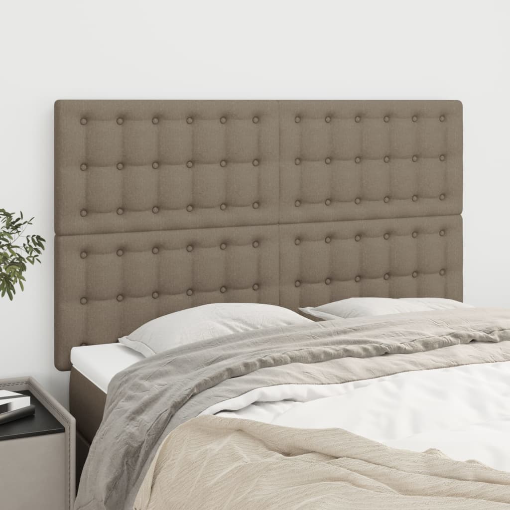 Hoofdbord taupe 144x5x118/128 cm Stof is nu te koop bij PeponiXL, paradijselijk wonen!