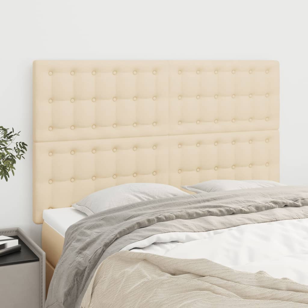 Hoofdbord crème 144x5x118/128 cm stof is nu te koop bij PeponiXL, paradijselijk wonen!