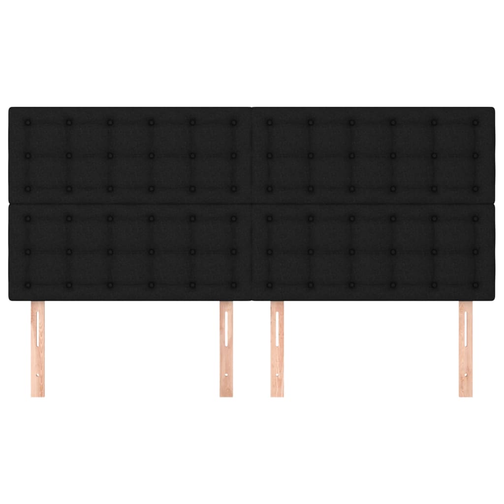 Hoofdbord zwart 160x5x118/128 cm stof is nu te koop bij PeponiXL, paradijselijk wonen!