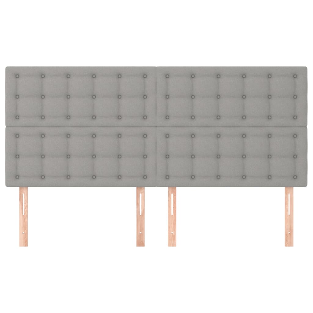 Hoofdbord lichtgrijs 180x5x118/128 cm stof is nu te koop bij PeponiXL, paradijselijk wonen!