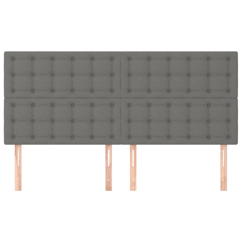 Hoofdbord donkergrijs 180x5x118/128 cm Stof is nu te koop bij PeponiXL, paradijselijk wonen!