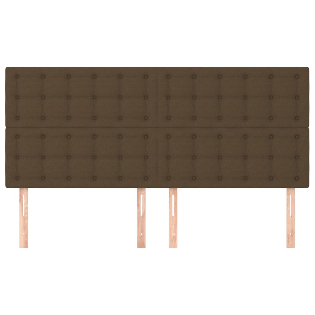 Hoofdbord donkerbruin 180x5x118/128 cm stof is nu te koop bij PeponiXL, paradijselijk wonen!