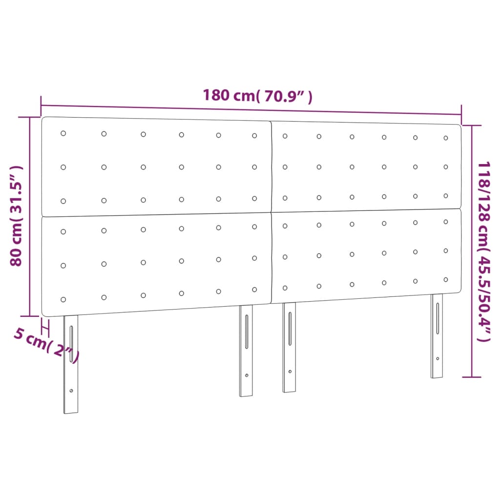 Hoofdbord taupe 180x5x118/128 cm Stof is nu te koop bij PeponiXL, paradijselijk wonen!